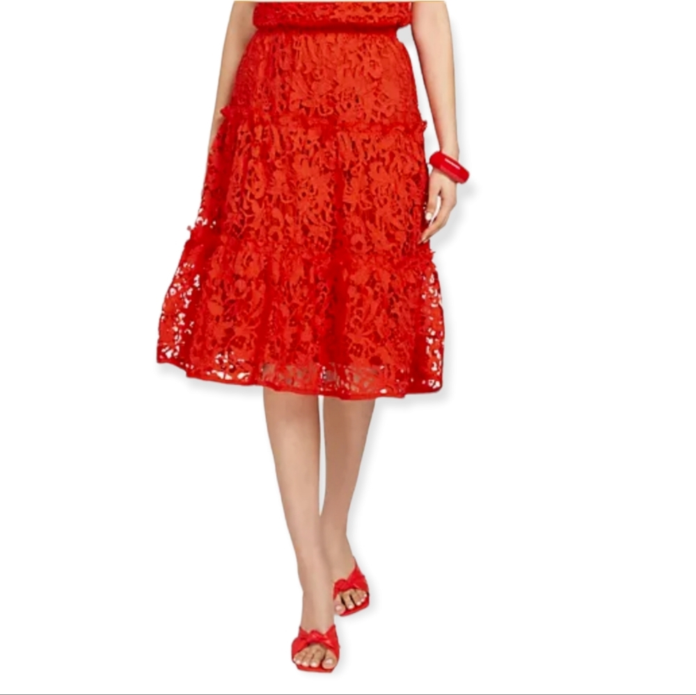 New York & Company Tiered Lace Midi Skirt NWT size XXL